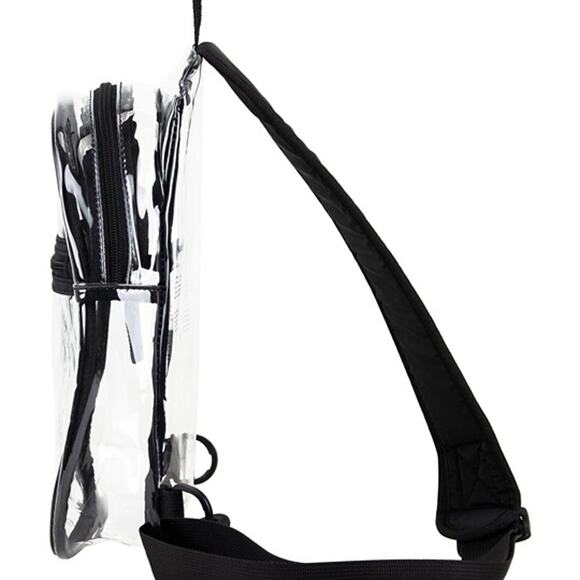 Eastsport Unisex Clear Sling Stadium Approved Bag, Black Trim - Picture 5 of 5